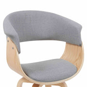 Summer Mid-Century Upholstered Dining Chair in Grey and Patterned Oak Finish - Furniture City (CA)l