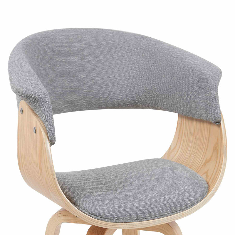 Summer Mid-Century Upholstered Dining Chair in Grey and Patterned Oak Finish - Furniture City (CA)l