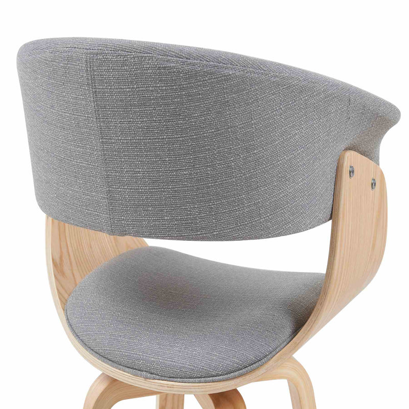 Summer Mid-Century Upholstered Dining Chair in Grey and Patterned Oak Finish - Furniture City (CA)l