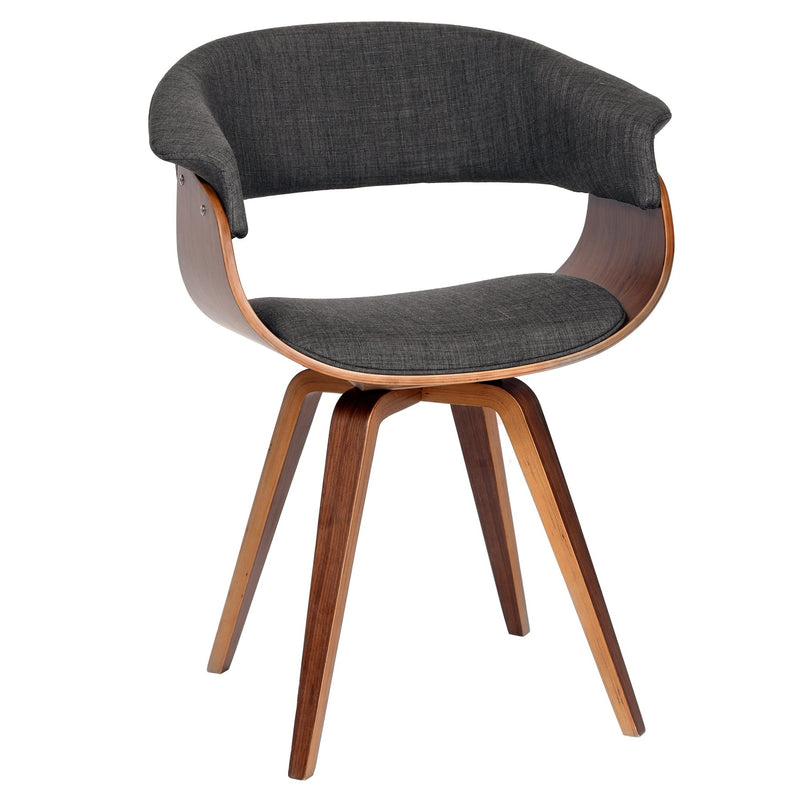 Summer Modern Chair In Charcoal Fabric and Walnut Wood - Furniture City (CA)l