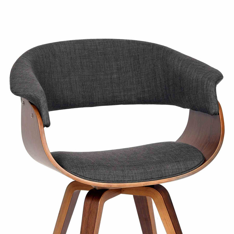 Summer Modern Chair In Charcoal Fabric and Walnut Wood - Furniture City (CA)l