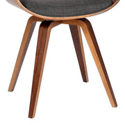 Summer Modern Chair In Charcoal Fabric and Walnut Wood - Furniture City (CA)l