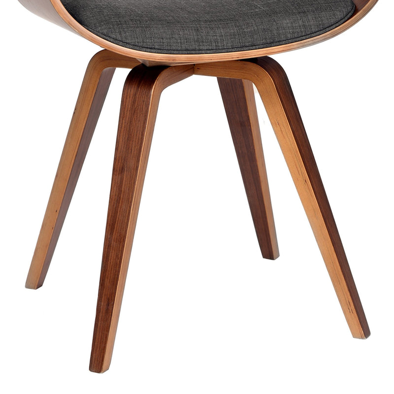 Summer Modern Chair In Charcoal Fabric and Walnut Wood - Furniture City (CA)l