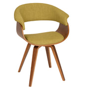 Summer Modern Chair In Green Fabric and Walnut Wood - Furniture City (CA)l