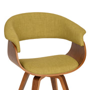 Summer Modern Chair In Green Fabric and Walnut Wood - Furniture City (CA)l