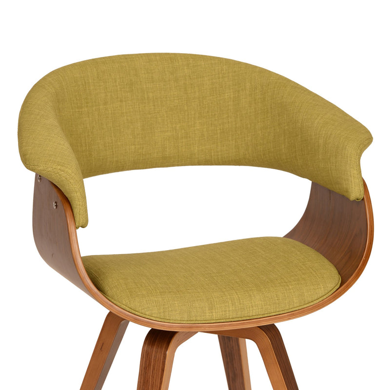 Summer Modern Chair In Green Fabric and Walnut Wood - Furniture City (CA)l