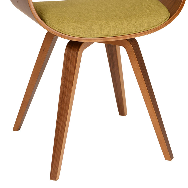 Summer Modern Chair In Green Fabric and Walnut Wood - Furniture City (CA)l