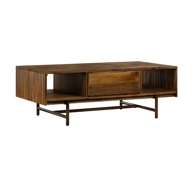 Superb Rustic Oak Coffee Table with Drawer - Furniture City (CA)l