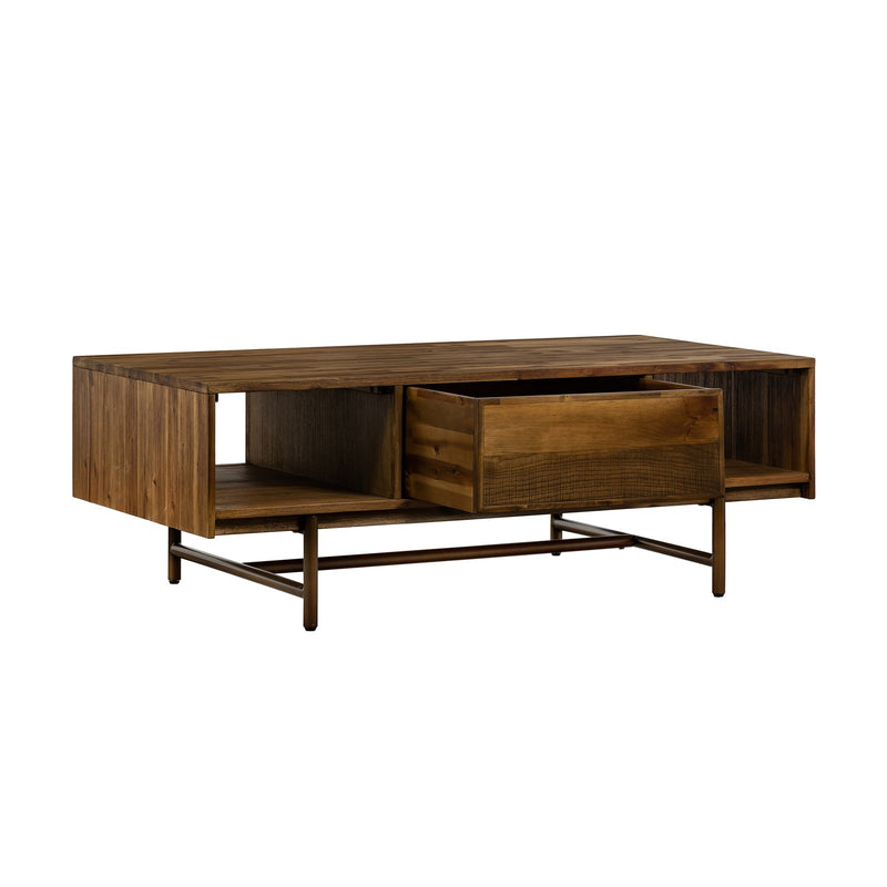 Superb Rustic Oak Coffee Table with Drawer - Furniture City (CA)l