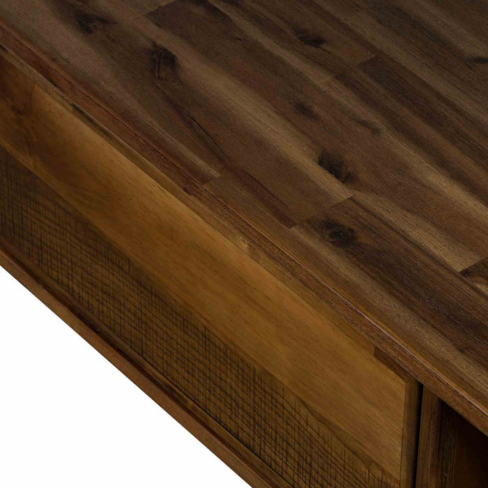 Superb Rustic Oak Coffee Table with Drawer