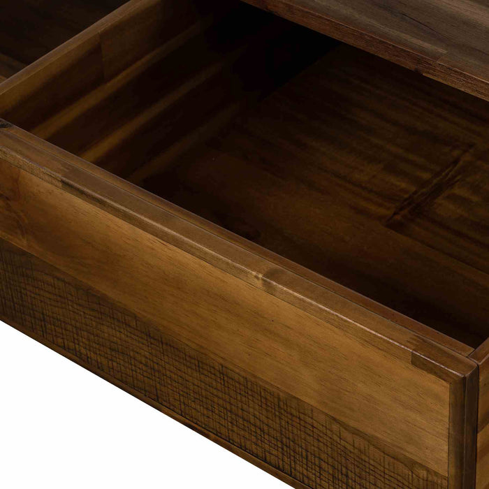 Superb Rustic Oak Coffee Table with Drawer