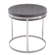 Sunset End Table in Brushed Stainless Steel finish with Gray Top - Furniture City (CA)l
