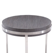 Sunset End Table in Brushed Stainless Steel finish with Gray Top - Furniture City (CA)l
