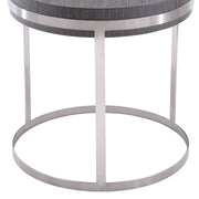 Sunset End Table in Brushed Stainless Steel finish with Gray Top - Furniture City (CA)l