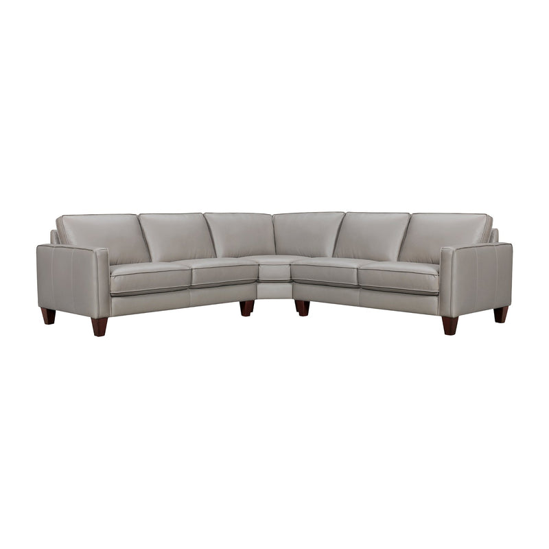 Summit 3 Piece Greige Leather Sectional Sofa - Furniture City (CA)l