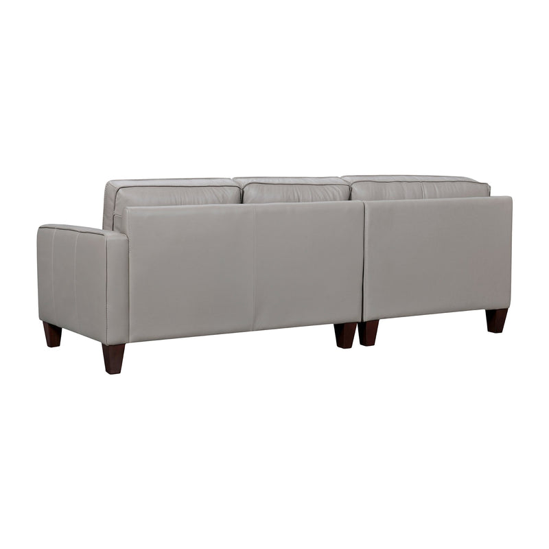 Summit 3 Piece Greige Leather Sectional Sofa - Furniture City (CA)l