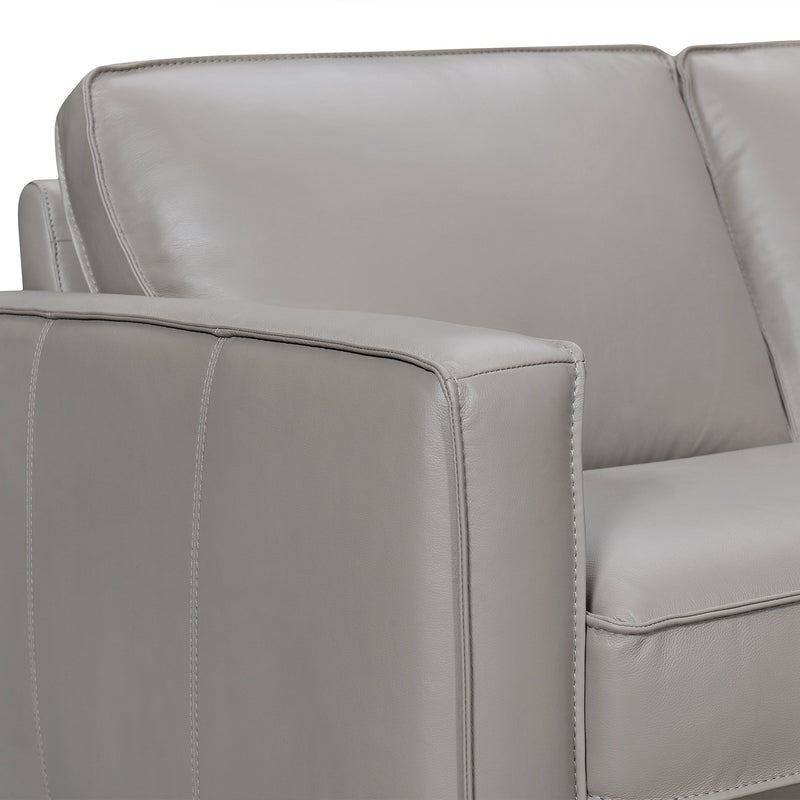 Summit 3 Piece Greige Leather Sectional Sofa - Furniture City (CA)l