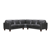 Summit 3 Piece Pewter Leather Sectional Sofa - Furniture City (CA)l