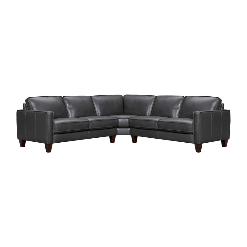 Summit 3 Piece Pewter Leather Sectional Sofa - Furniture City (CA)l