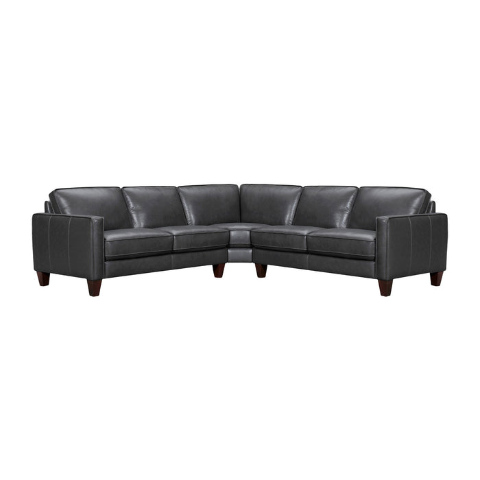 Summit 3 Piece Pewter Leather Sectional Sofa