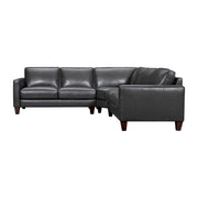Summit 3 Piece Pewter Leather Sectional Sofa - Furniture City (CA)l