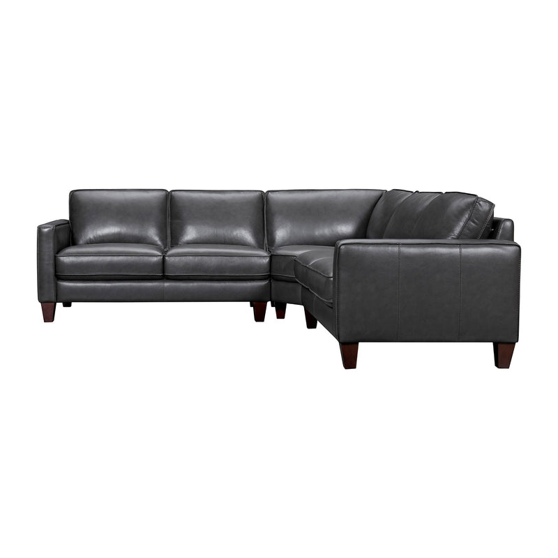 Summit 3 Piece Pewter Leather Sectional Sofa - Furniture City (CA)l