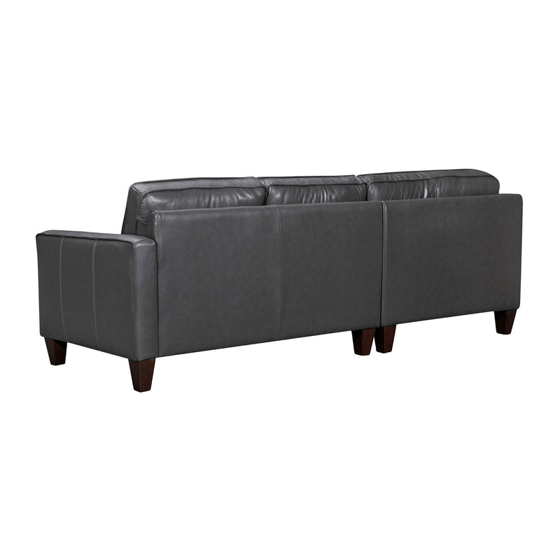 Summit 3 Piece Pewter Leather Sectional Sofa - Furniture City (CA)l