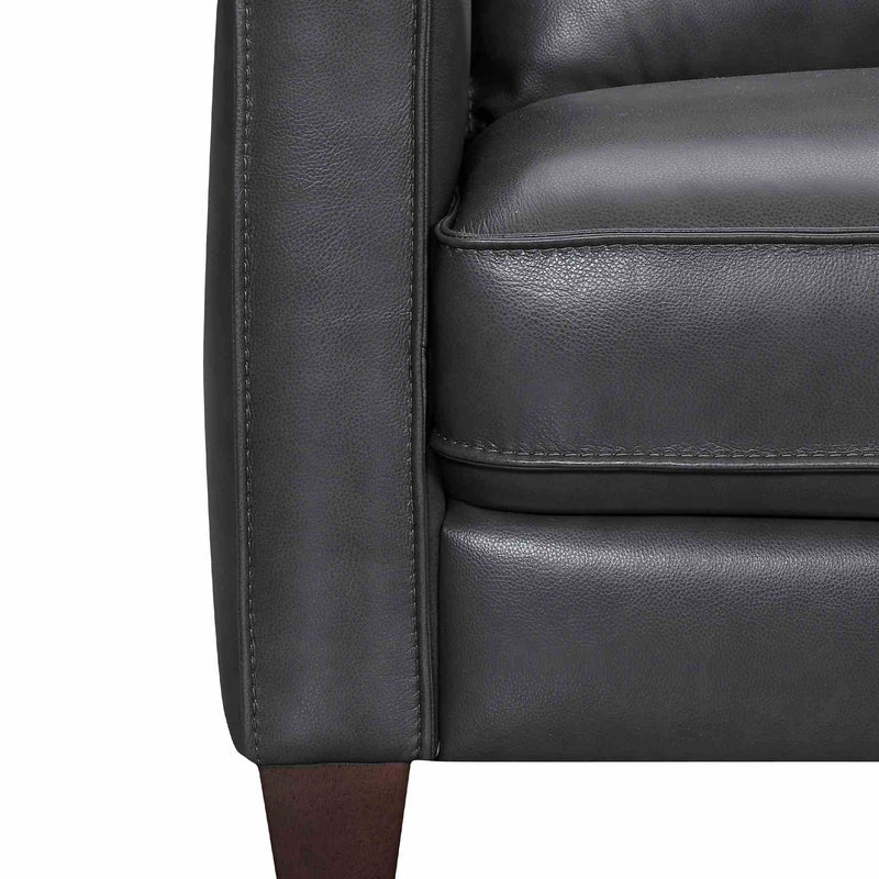 Summit 3 Piece Pewter Leather Sectional Sofa - Furniture City (CA)l