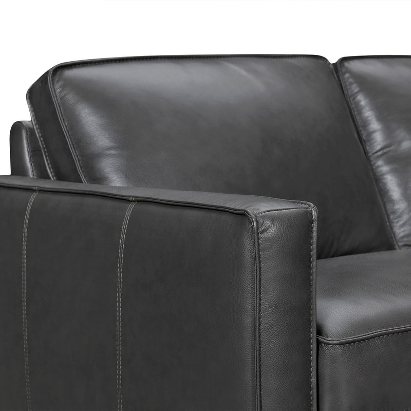 Summit 3 Piece Pewter Leather Sectional Sofa - Furniture City (CA)l