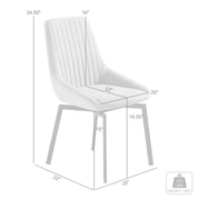 Susie Swivel Upholstered Dining Chair in Gray Fabric with Black Metal Legs - Set of 2 - Furniture City (CA)l