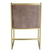 Seville Contemporary Dining Chair in Brushed Gold Finish and Brown Fabric - Furniture City (CA)l