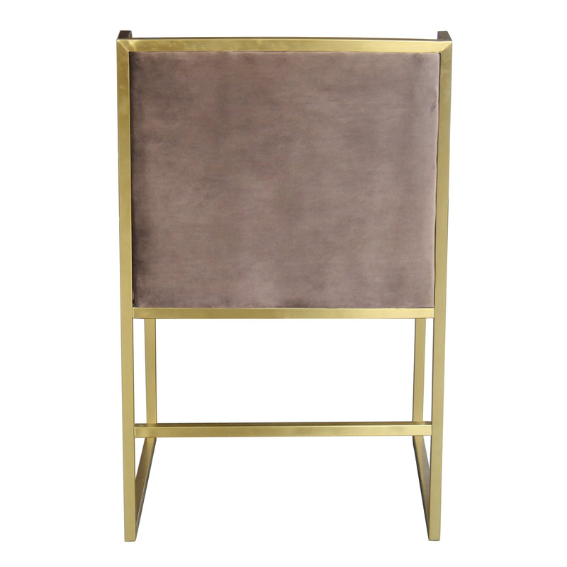 Seville Contemporary Dining Chair in Brushed Gold Finish and Brown Fabric - Furniture City (CA)l
