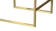 Seville Contemporary Dining Chair in Brushed Gold Finish and Brown Fabric - Furniture City (CA)l