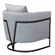 Swan Contemporary Accent Chair with Black Iron Finish Gray Fabric - Furniture City (CA)l