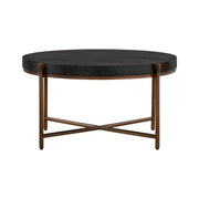 Sylvie Brushed Oak and Metal Round Coffee Table - Furniture City (CA)l