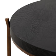 Sylvie Brushed Oak and Metal Round Coffee Table - Furniture City (CA)l