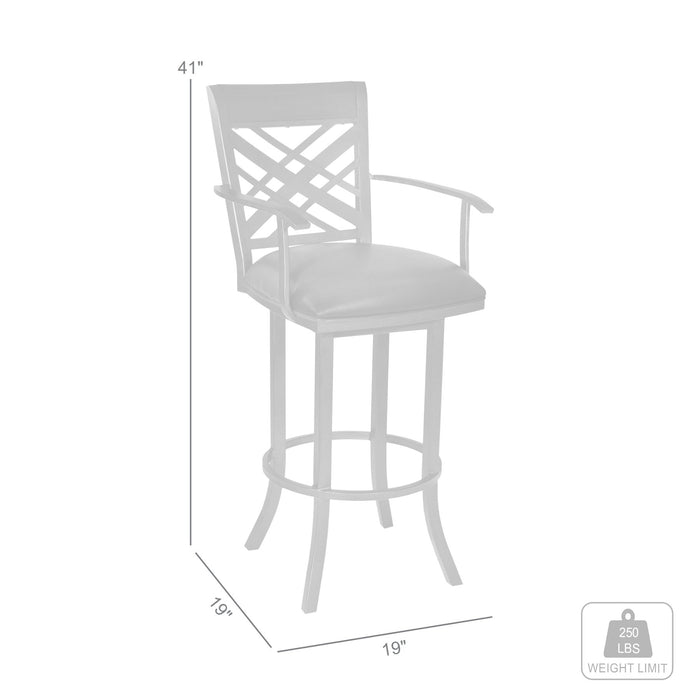 Tahiti 26" Arm Barstool in Auburn Bay finish with Brown Pu upholstery