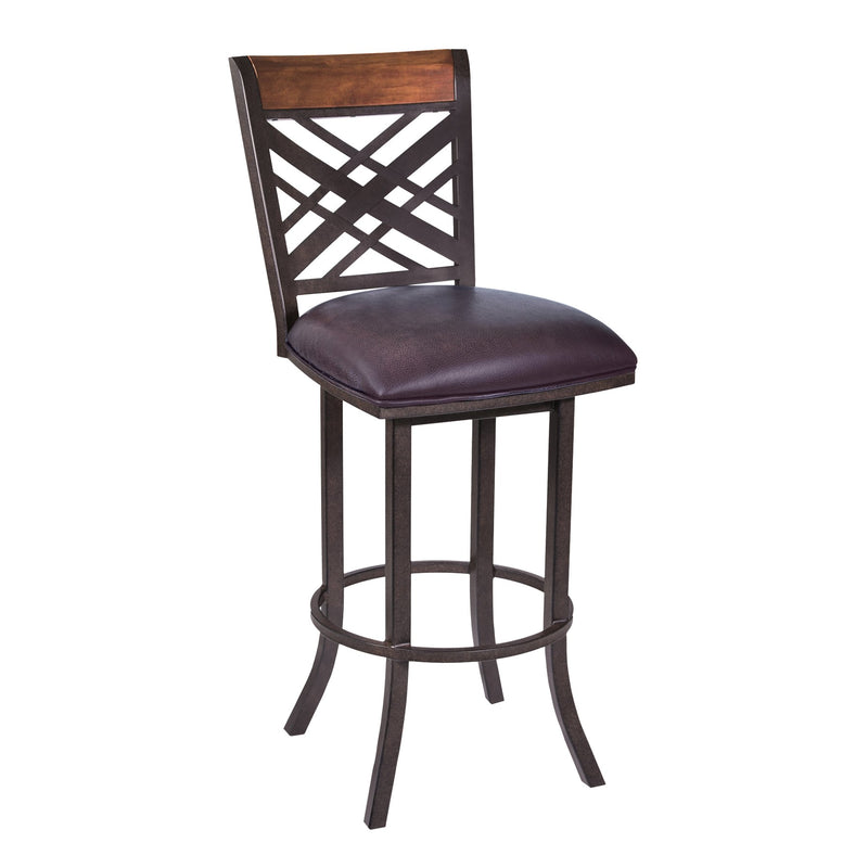 Tahiti 26" Barstool in Auburn Bay finish with Brown Pu upholstery - Furniture City (CA)l