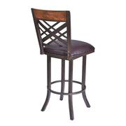 Tahiti 26" Barstool in Auburn Bay finish with Brown Pu upholstery - Furniture City (CA)l