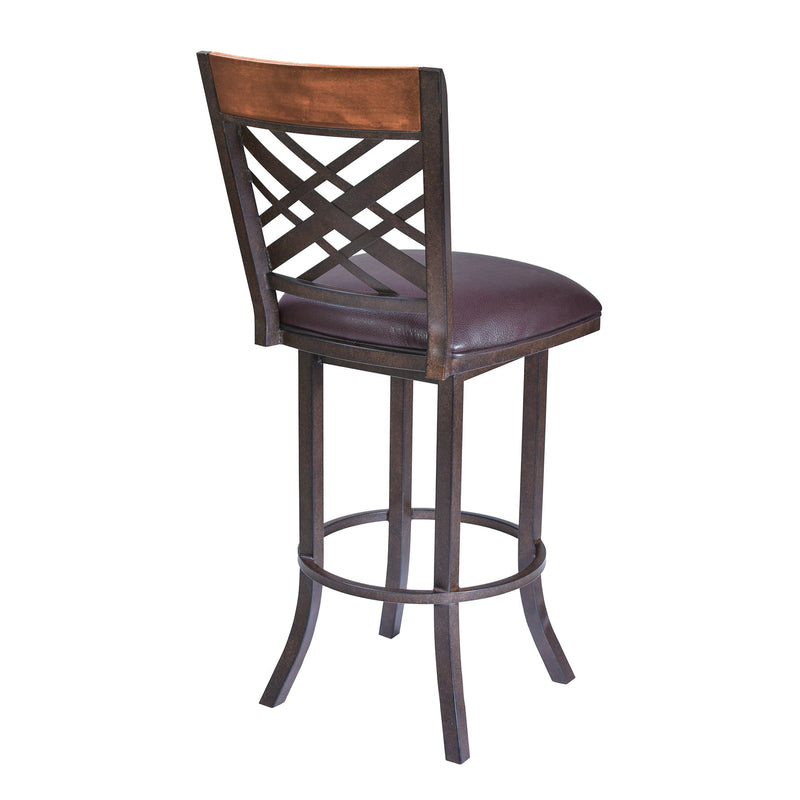 Tahiti 26" Barstool in Auburn Bay finish with Brown Pu upholstery - Furniture City (CA)l