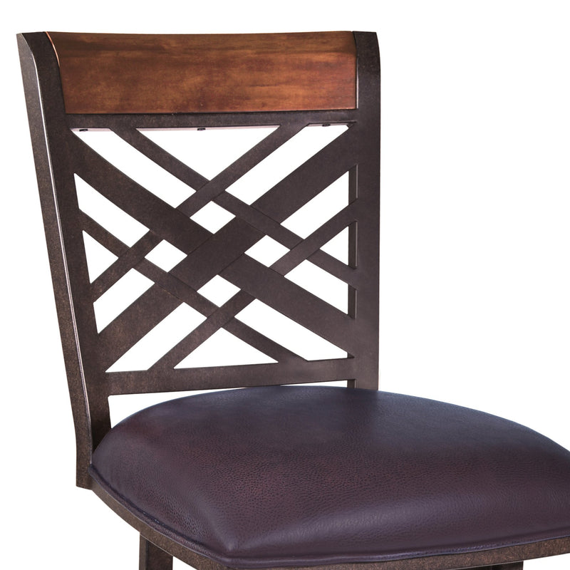 Tahiti 26" Barstool in Auburn Bay finish with Brown Pu upholstery - Furniture City (CA)l