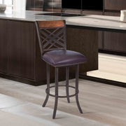 Tahiti 30" Barstool in Auburn Bay finish with Brown Pu upholstery - Furniture City (CA)l