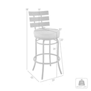 Tatyana Swivel Counter or Bar Stool in Black Finish with Gray Faux Leather - Furniture City (CA)l