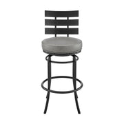 Tatyana Swivel Counter or Bar Stool in Black Finish with Gray Faux Leather - Furniture City (CA)l