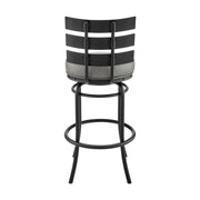 Tatyana Swivel Counter or Bar Stool in Black Finish with Gray Faux Leather - Furniture City (CA)l