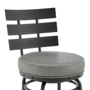 Tatyana Swivel Counter or Bar Stool in Black Finish with Gray Faux Leather - Furniture City (CA)l
