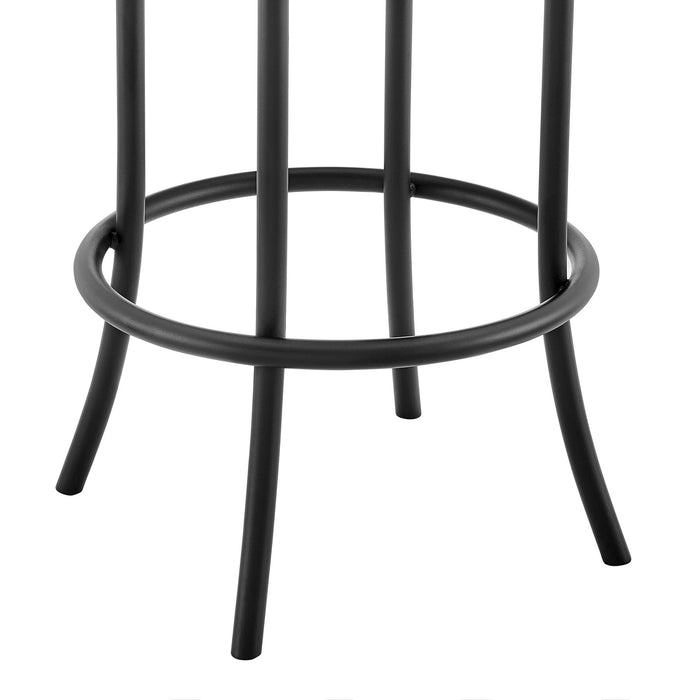 Tatyana Swivel Counter or Bar Stool in Black Finish with Gray Faux Leather