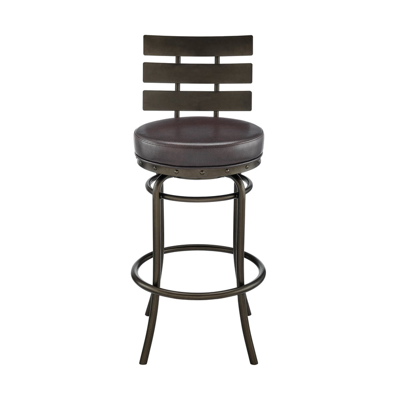 Tatyana Swivel Counter or Bar Stool in Mocha Finish with Brown Faux Leather - Furniture City (CA)l