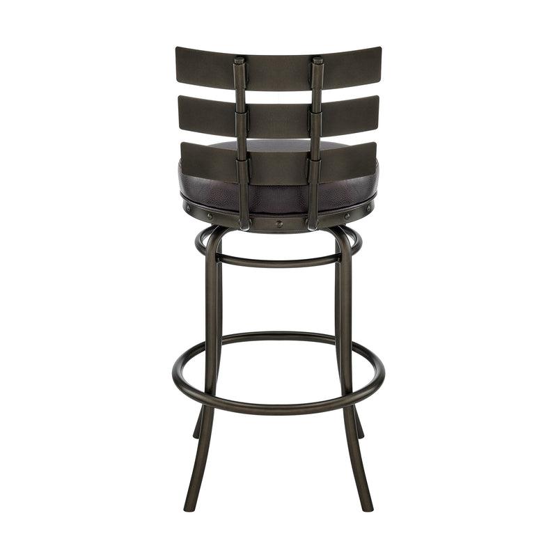 Tatyana Swivel Counter or Bar Stool in Mocha Finish with Brown Faux Leather - Furniture City (CA)l