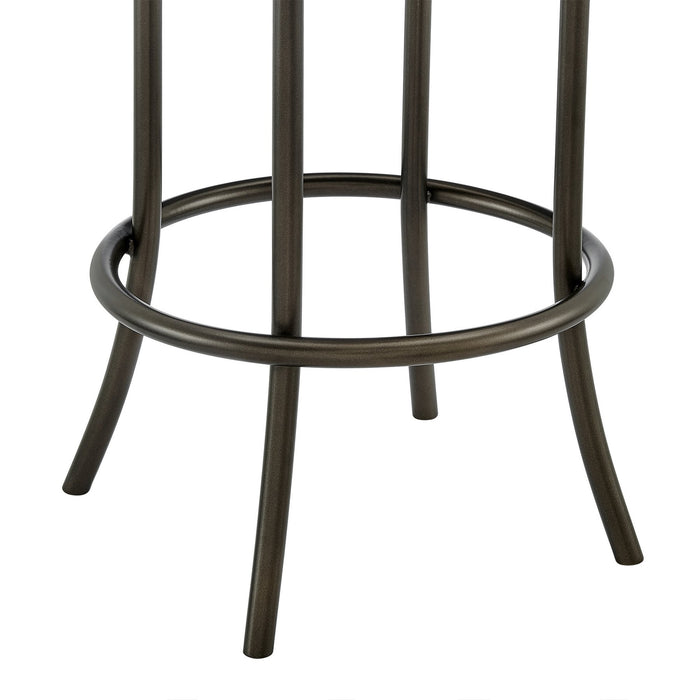 Tatyana Swivel Counter or Bar Stool in Mocha Finish with Brown Faux Leather